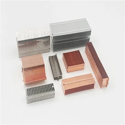 Dissipateur thermique en aluminium à ailettes en cuivre C1100 - nickelé, soudé à l'étain, qualité d'usine d'origine assurée