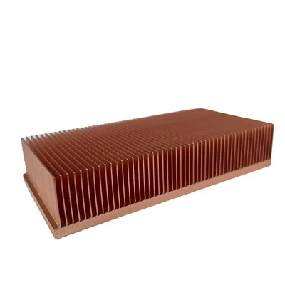 Dissipateur thermique à ailettes biseautées en cuivre à approvisionnement direct d'usine - Dissipateur thermique en cuivre rouge C1100 100 × 50 × 20 mm